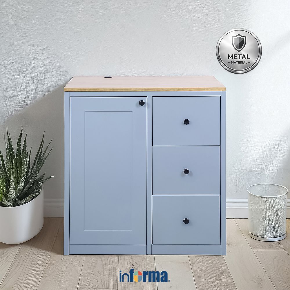 Informa Scott Kabinet Bawah Dapur Metal - Abu-Abu Lemari Bawah Kabinet Dasar Storage Dapur Rak Kabin