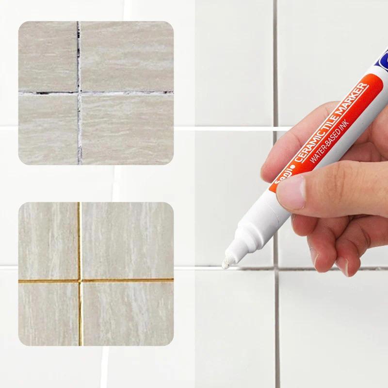 Waterproof Ceramic Tile Grout Marker, Mold-Resistant Seam Pen for Kiten & Bathroom Wall and Floor Re