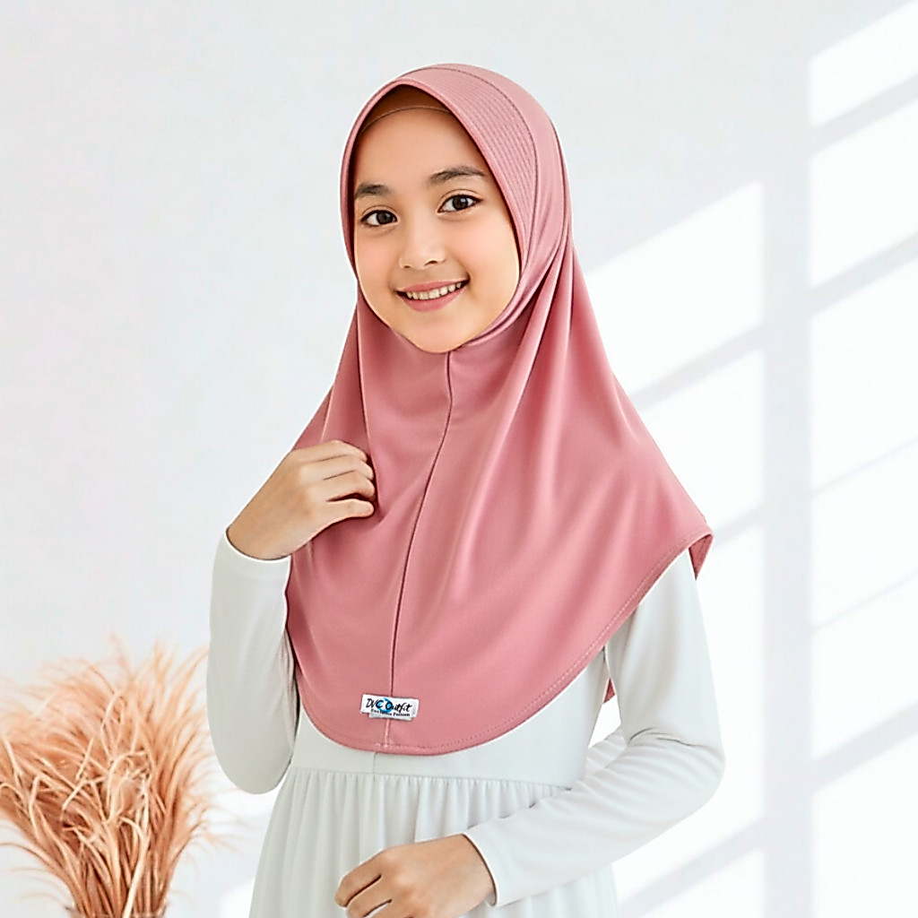 Jilbab Instan Bergo Anak SHAFA Jersey 5 - 10 Tahun Pinguin | Kerudung Anak Perempuan Instan Jersey