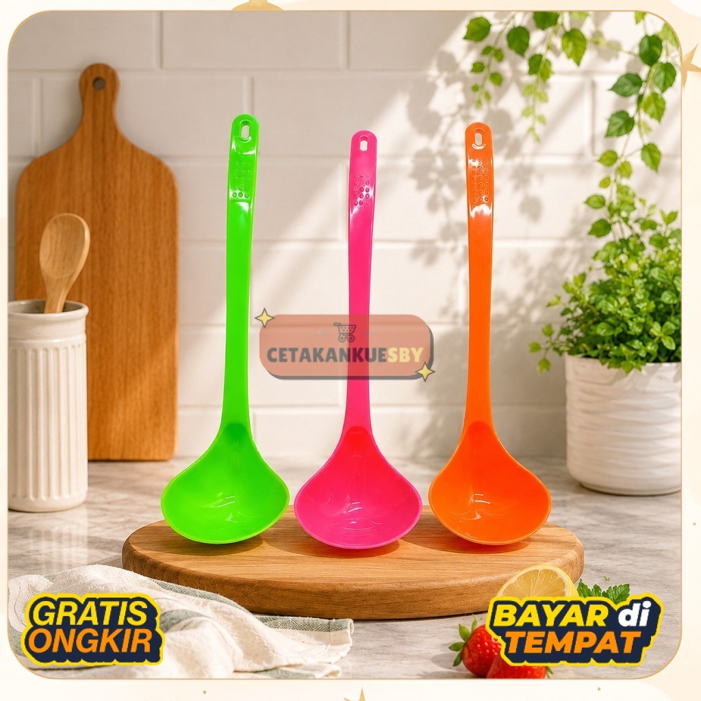 Irus Sayur Plastik Rainbow / Centong Sayur / Centong Plastik Sendok Sayur Plastik / Irus Es Rainbow 