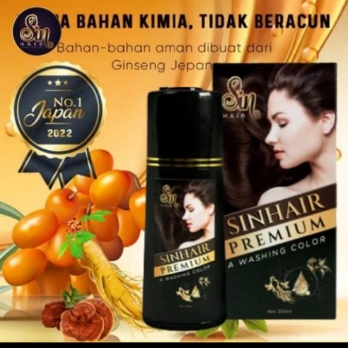 shampoo penghilang uban .sinhair no 1 di jepang warna black - Hitam