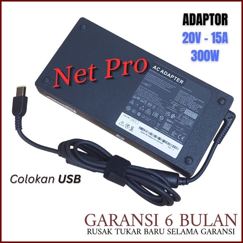 Charger Adapter Compatible For Legion 7 - 20V 15A ADL300SDC3A Slim 300W USB -NPRO