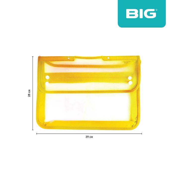 BIG Tas Map 2 Kancing/ School Bag/ Tas Sekolah/ Folio/ F4 Plastik TS-7010 Stationery - Kuning