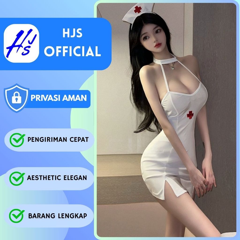 HJS 8640 Kostum Cosplay Perawat Nurse Costume Baju Dokter Wanita Dinas Malam Seserahan