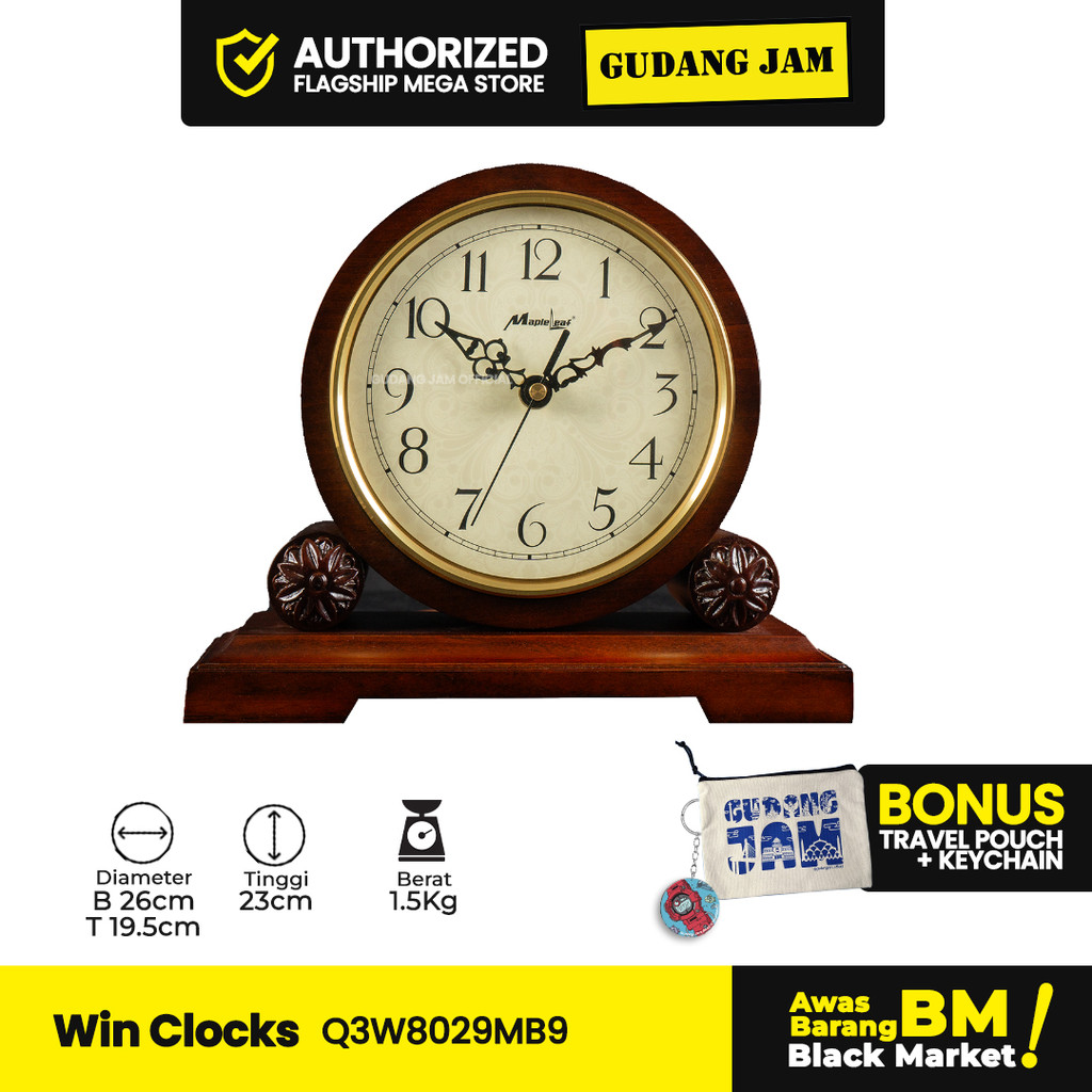 Jam Dinding Analog Q3W8029MB9 Kayu