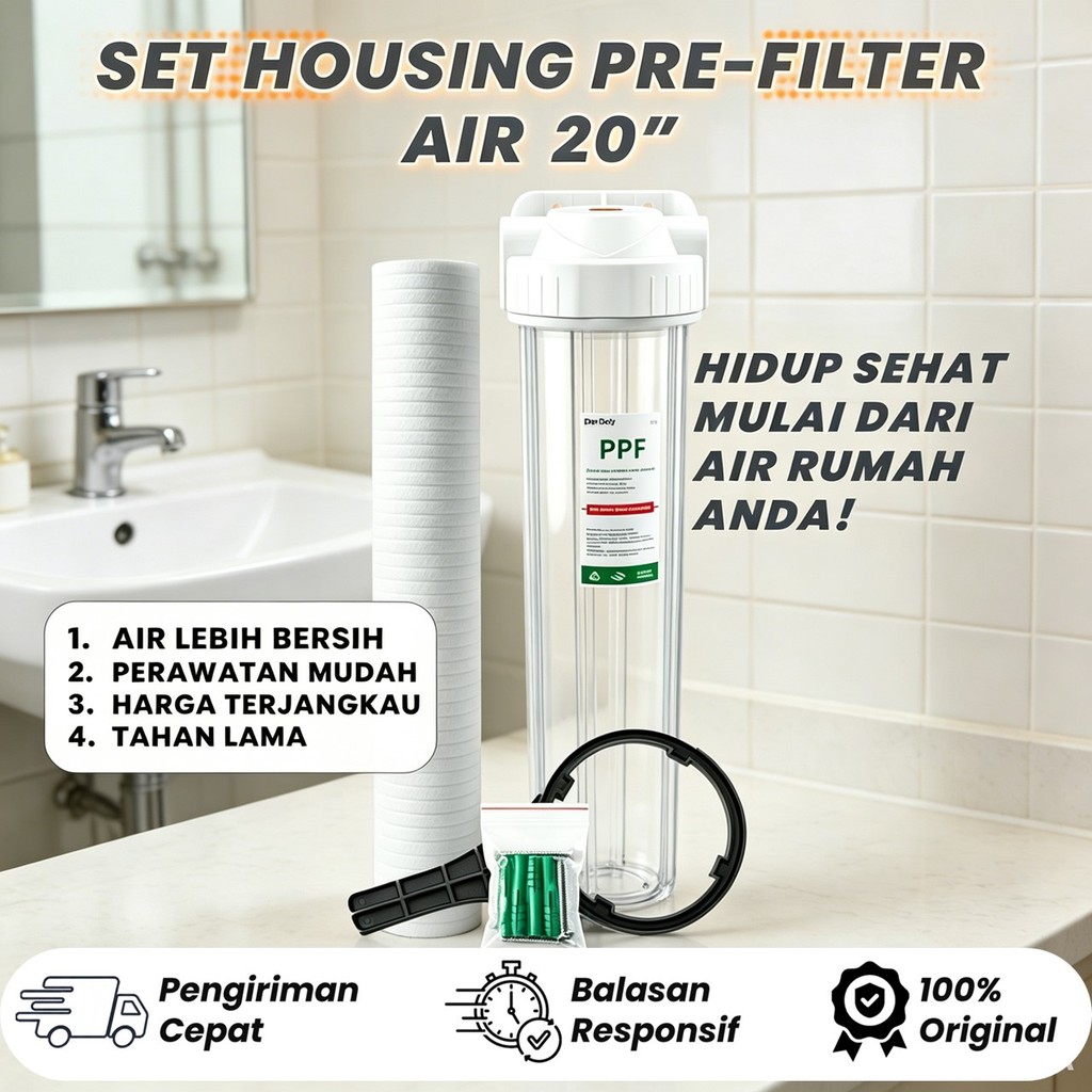 Housing Filter Air 20" / Water Filter Housing 20" -  Clear, 1/2 inch