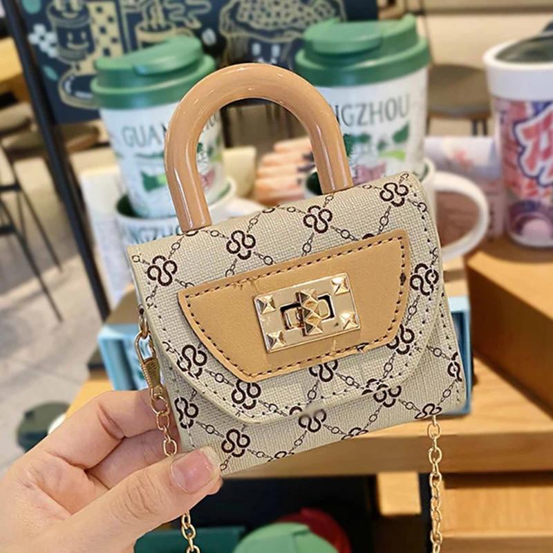 Mini Floral Textured Crossbody Handbag Tote Mini Chain Headphone Bag For Airpods 4 Pro 2 3 Holds oth