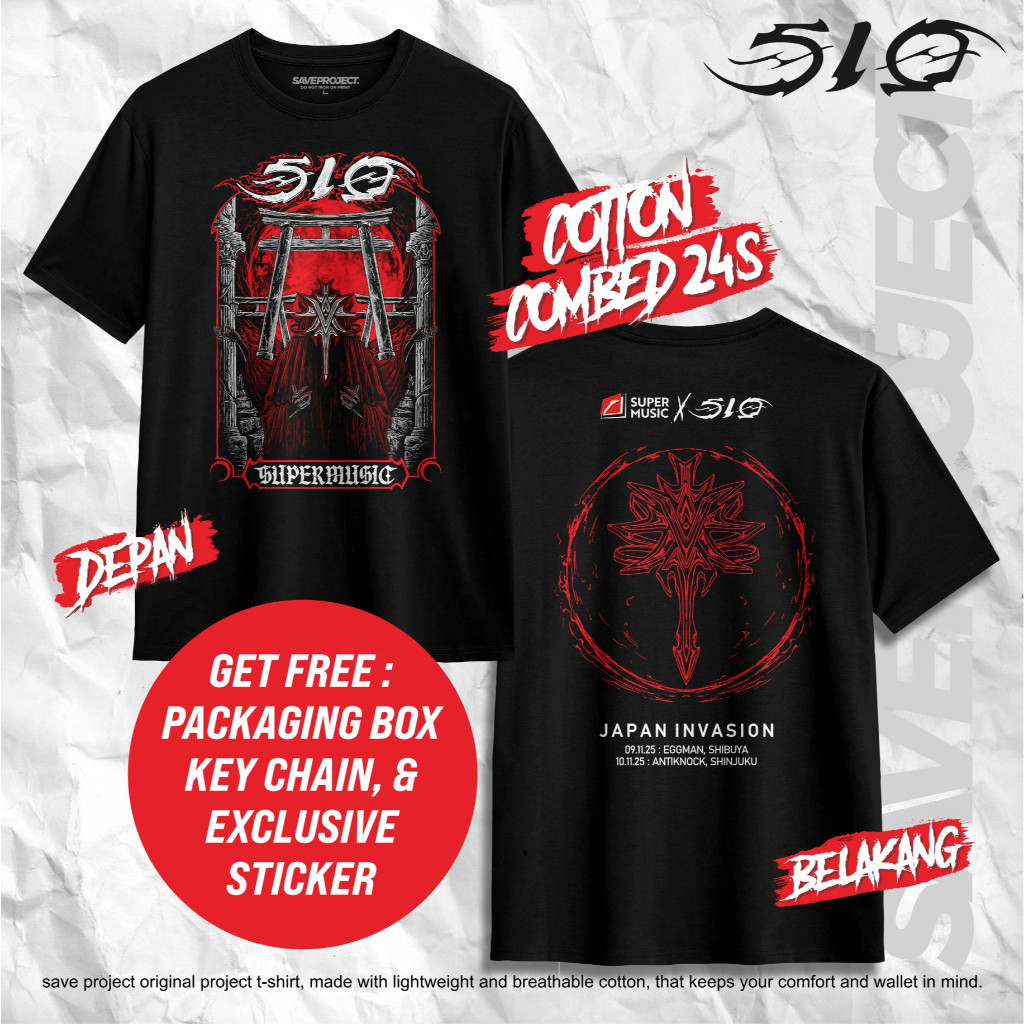 Kaos Band Metal 510 "JAPAN INVA510N" | Kaos Konser 510 | 510 Band Concert | Distro