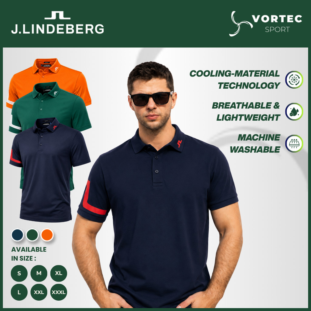 JL Heath Regular Polo Men's Golf Shirt - JL Kaos Olahraga Golf Tennis Lari Paddle - Baju Golf Tennis