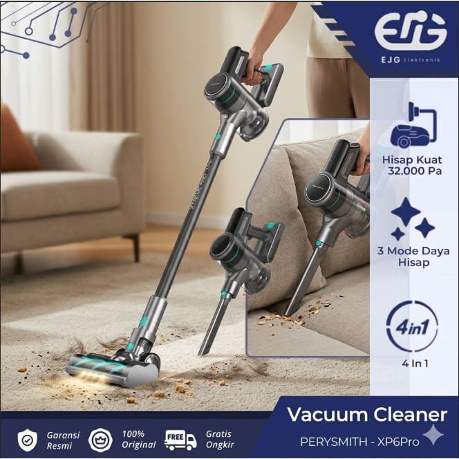 PerySmith XP6 Pro Cordless Vacuum Cleaner Perysmith Handheld 3 in1 Portable Penyedot Debu Vacuum XP6