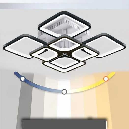 IRALAN Lampu Plafon LED Chandelier Remote App 3 Color 8 Head 80W - IR-44 Alanmasbro10