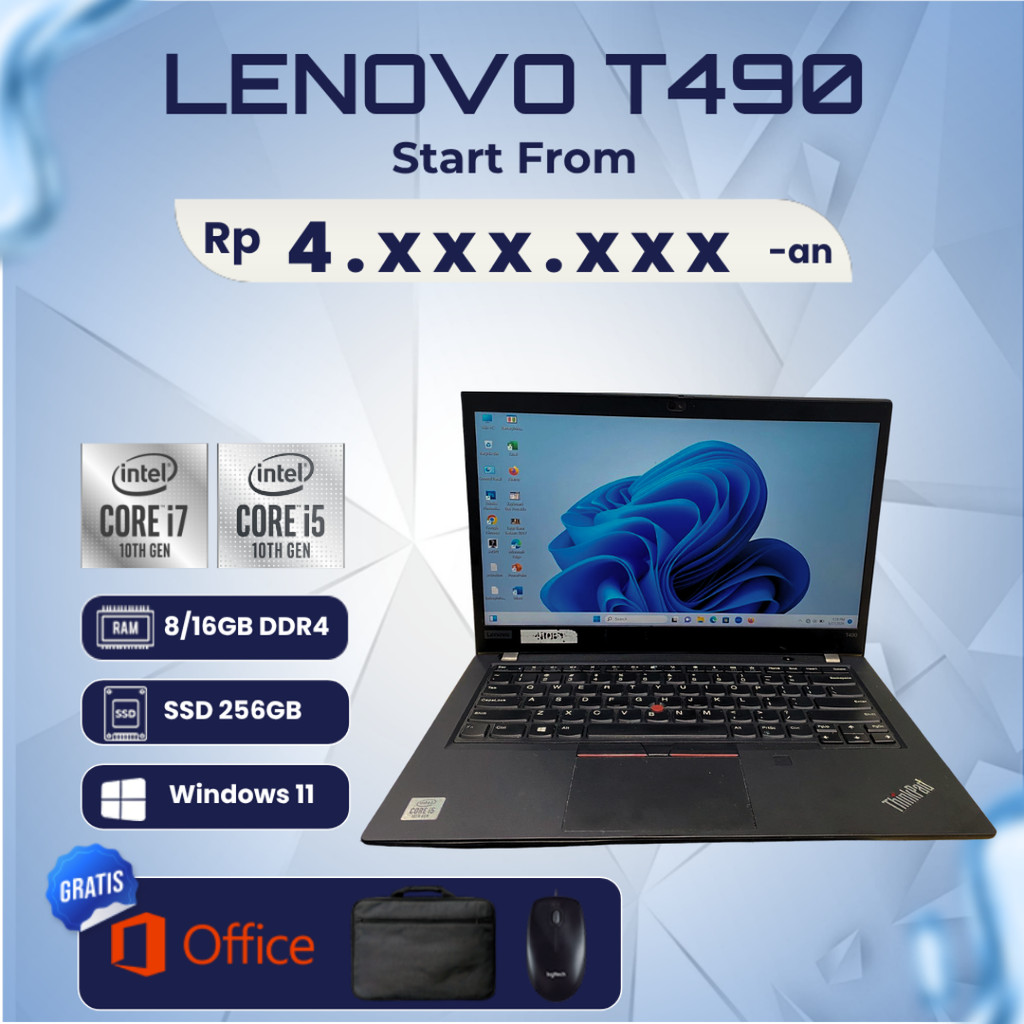 LENOVO T490 i7 gen 10th // 16/256GB