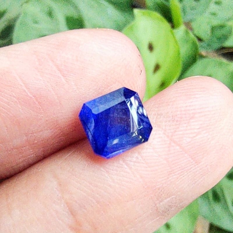 Natural Batu Permata Mulia Blue Sapphire Octagon A/ blue safir kating kotak