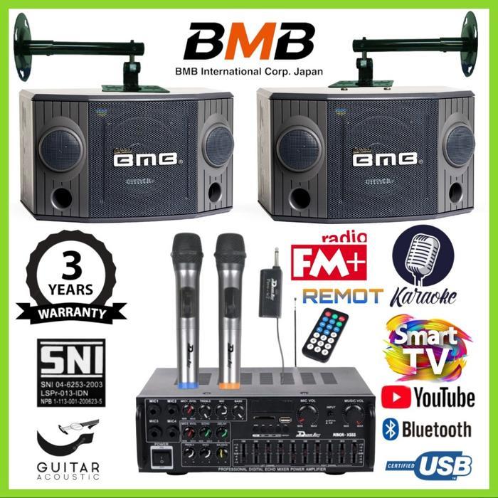 Paket Sound System Speaker BMB Ampli BMB Mic Wireless BMB Komplit Set