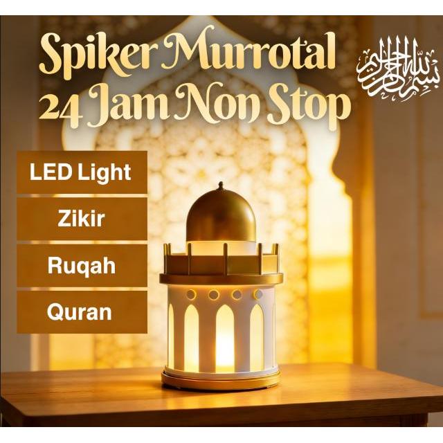 Speaker Murottal AI Quran Lampu Tidur Non Stop 24 Jam Surah Rizik Ayat Zikir Ruqyah List 30 Juz LED 
