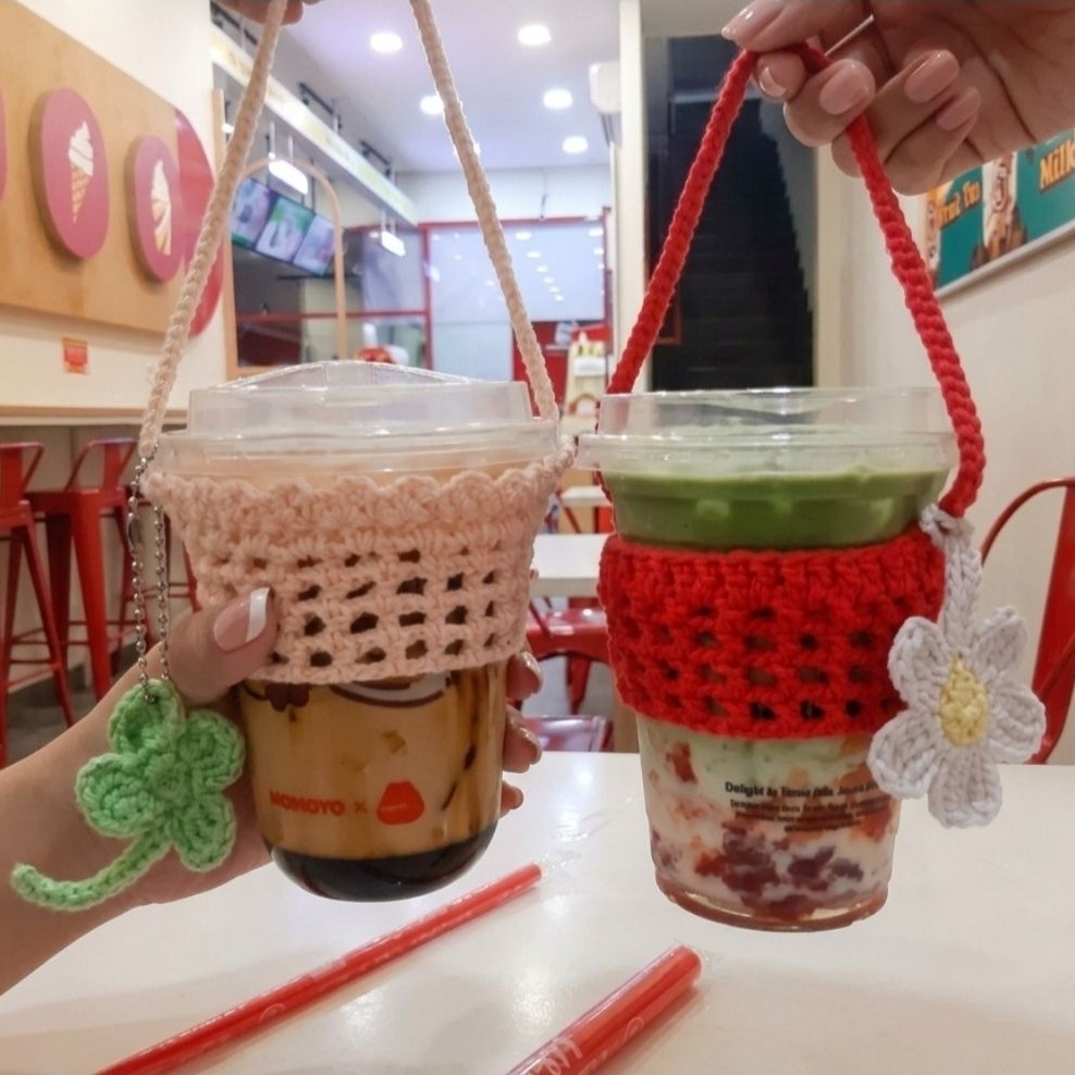 cup holder rajut custom