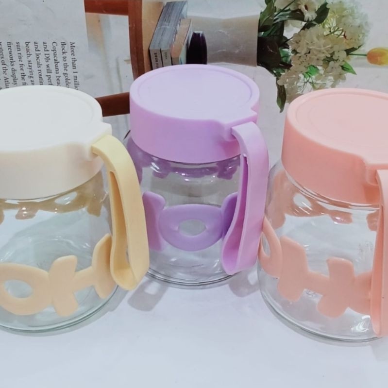 TUMBLER BOTOL KACA IMUT HOHO 300ML TUMBLER GENTENG AESTHETIC