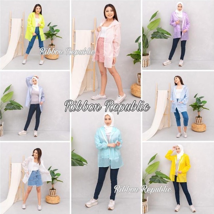 Jaket Wanita Long Coat Parasut Semi Transparan Woman Casual Jacket