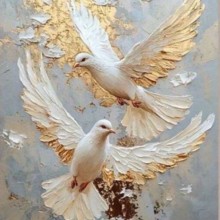 Lukisan Sepasang Burung Dara