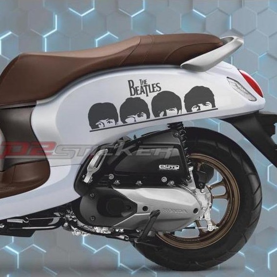 Cutting Sticker Stiker Motor Scoopy The Beatles