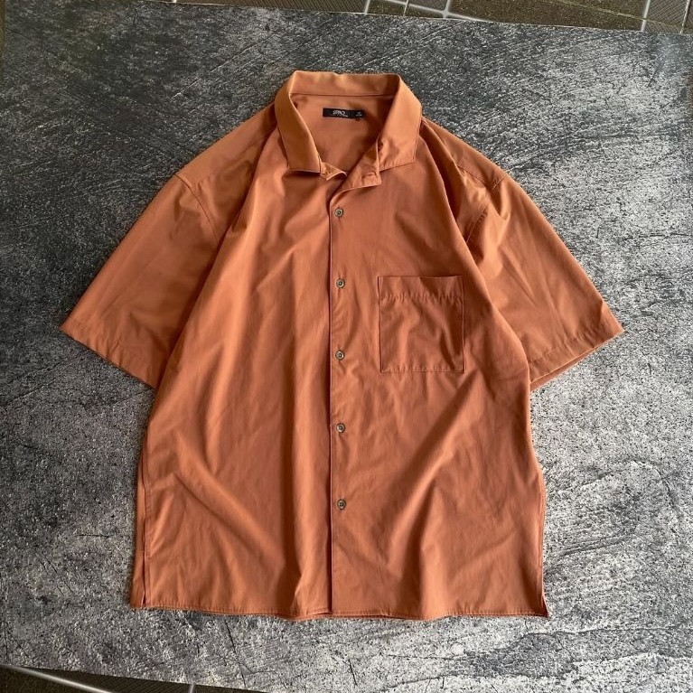 Open collar stretch relax shirt kemeja by Spao Authentic