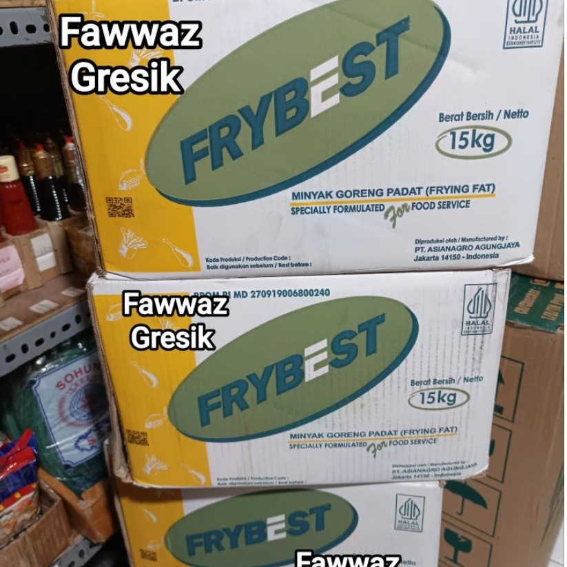 (1 Dus) FryBest Minyak Goreng Padat 15kg / Frying Fat 15 Kg - Hasil Gorengan Lebih Renyah, Tidak Cep