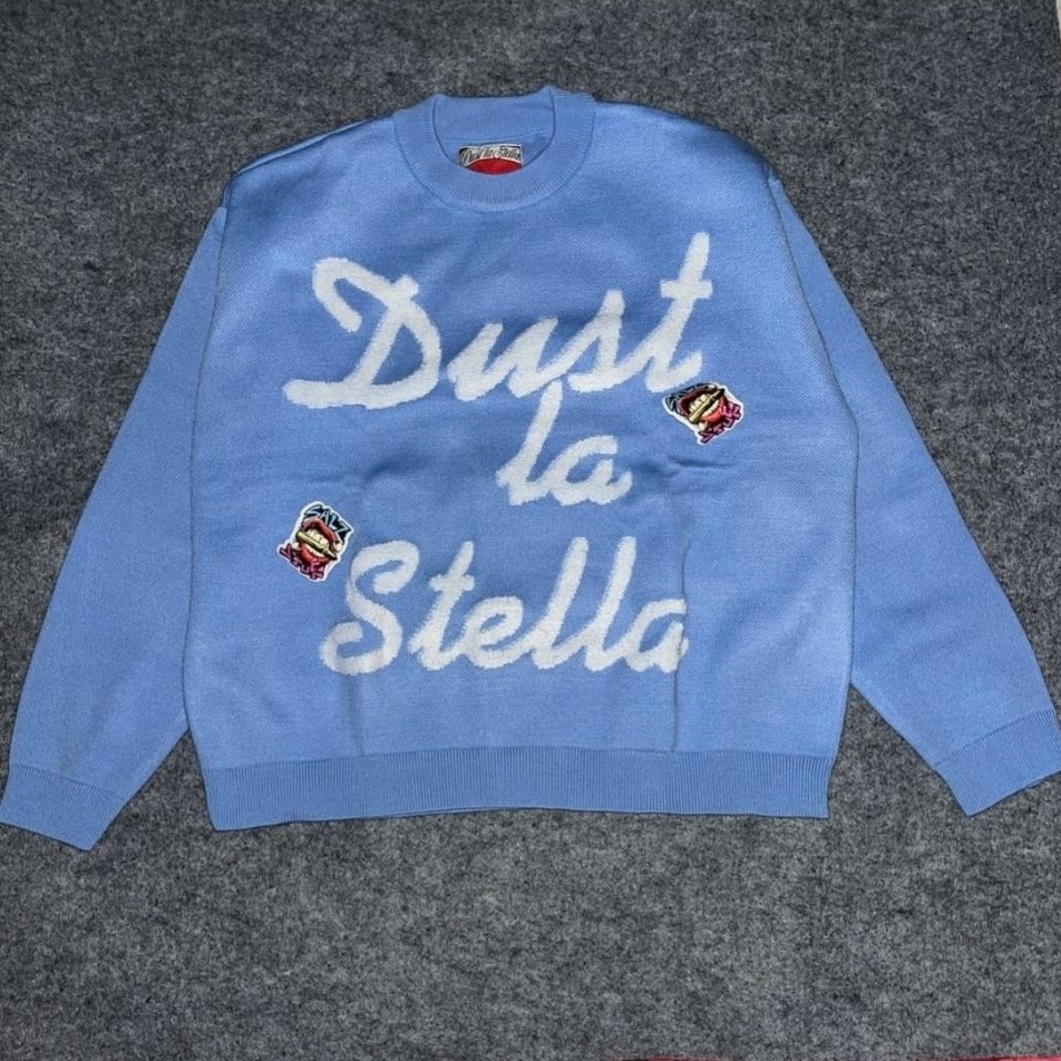 Signature Knit Dust La Stella long-Sleeve-light blue