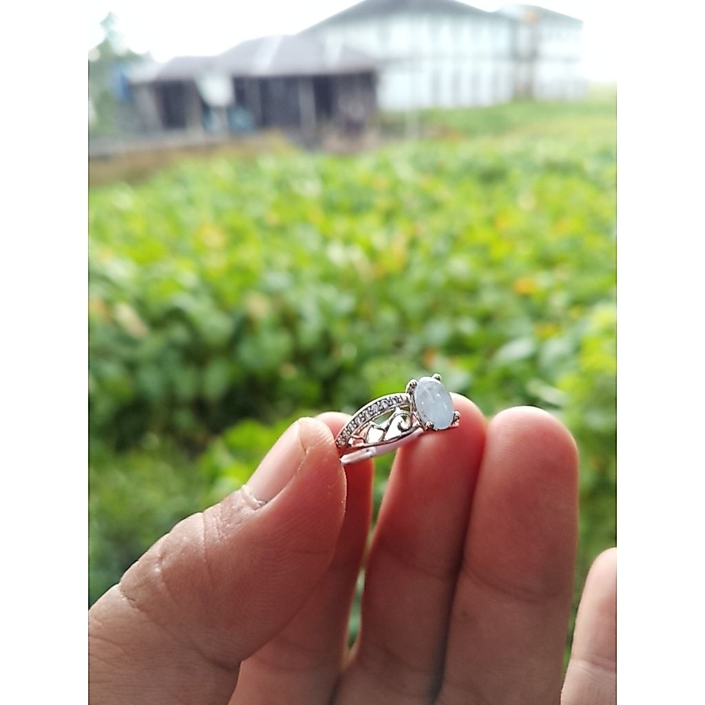 Cincin permata Xuping Safir Birma Natural