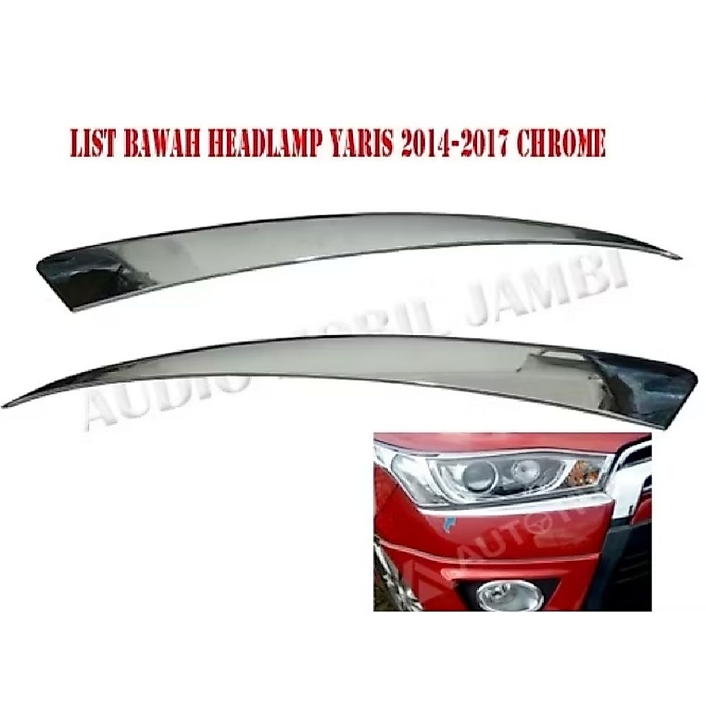 list chrome bawah lampu depan yaris 2014
