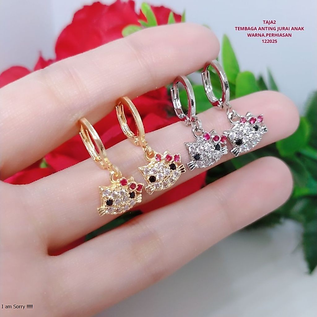 anting anak karakter perhiasan lapis emas