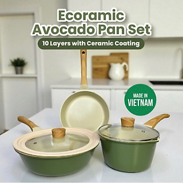 AVOCADO PAN SET BY ECORAMIC | TEFLON SET