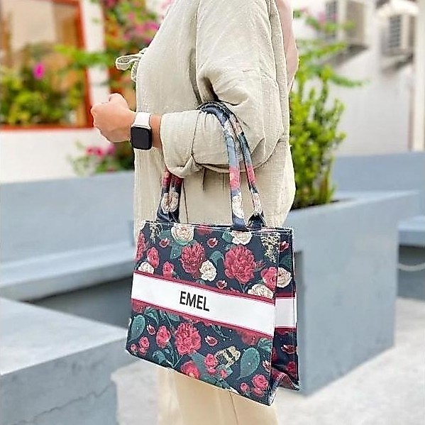 Murah  Tottebag Wanita Print Nama /Tas Custom Nama / Tas Nama / Tas Printing Custom Nama (Bisa Satua
