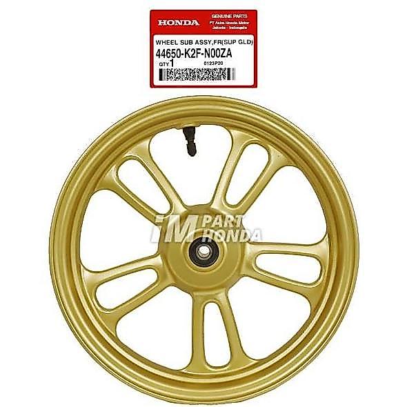 44650-K2F-N00ZA VELG RACING DEPAN SCOOPY ESP K2F PRESTIGE GOLD