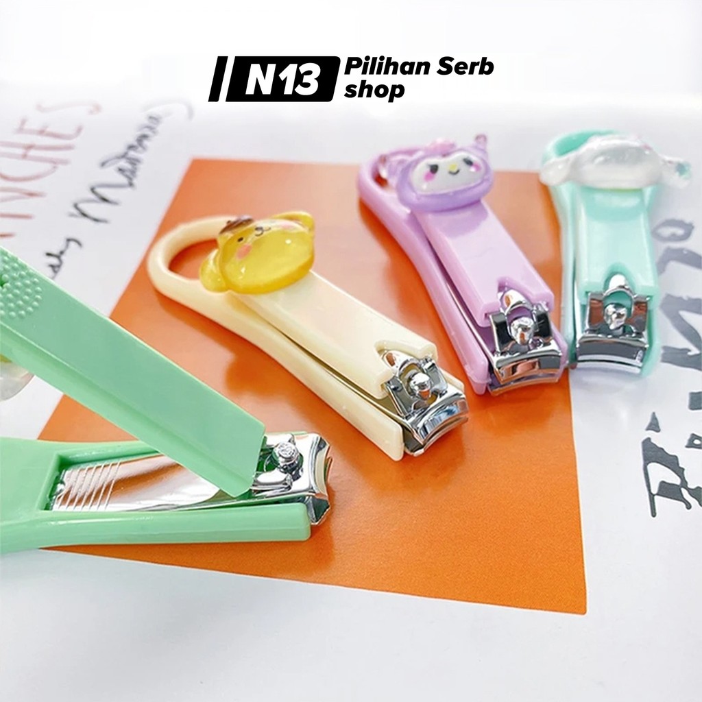 N13 Gunting Kuku Stainless Steel Motif Sanrio Karakter Lucu Untuk Perawatan Kuku Tangan Aman Dan Pre