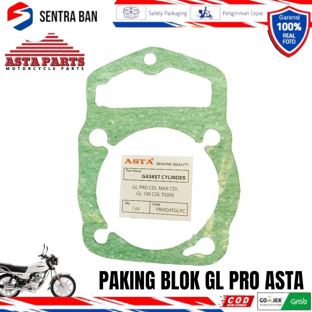 Paking perpak blok gasket cylinder silinder bawah gl pro cdi gl max cdi gl 100 cdi tiger Asta