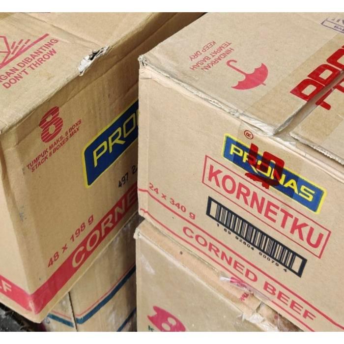 PROMO  kornet daging sapi kornetku pronas 340 gram dus isi 24 / Kornetku