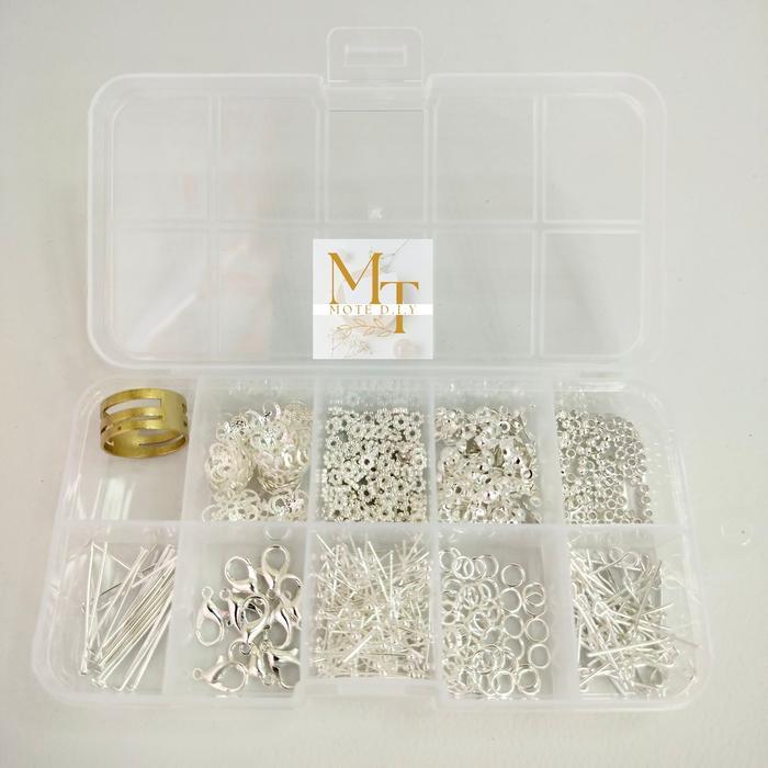 MOTEDIY - [600] Paket Kit DIY Aksesoris/ Paket Diy Aksessoris Gelang & Kalung - Silver