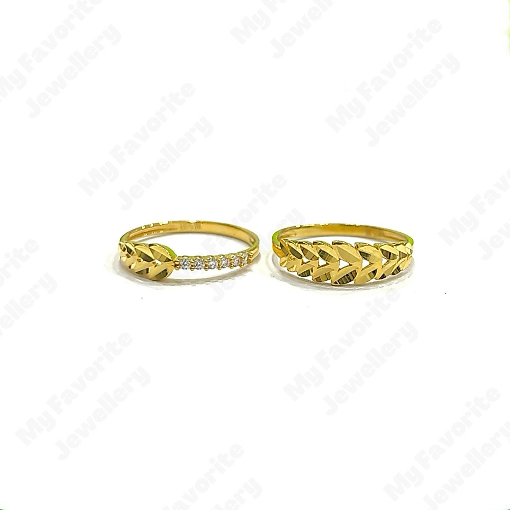 Cincin Daun Ad Elegant Uk12 Uk14 Emas Asli Kadar 875
