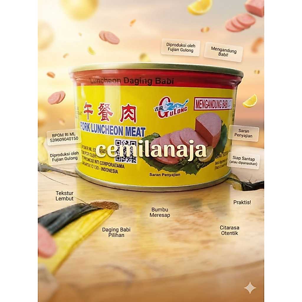 GULONG DAGING MALING BABI PORK LUNCHEON MEAT DAGING BABI KALENG NON HALAL