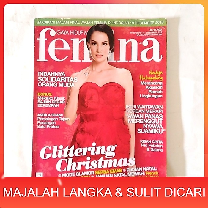 Majalah FEMINA No.49 Des 2010 Cover NADYA HUTAGALUNG Langka
