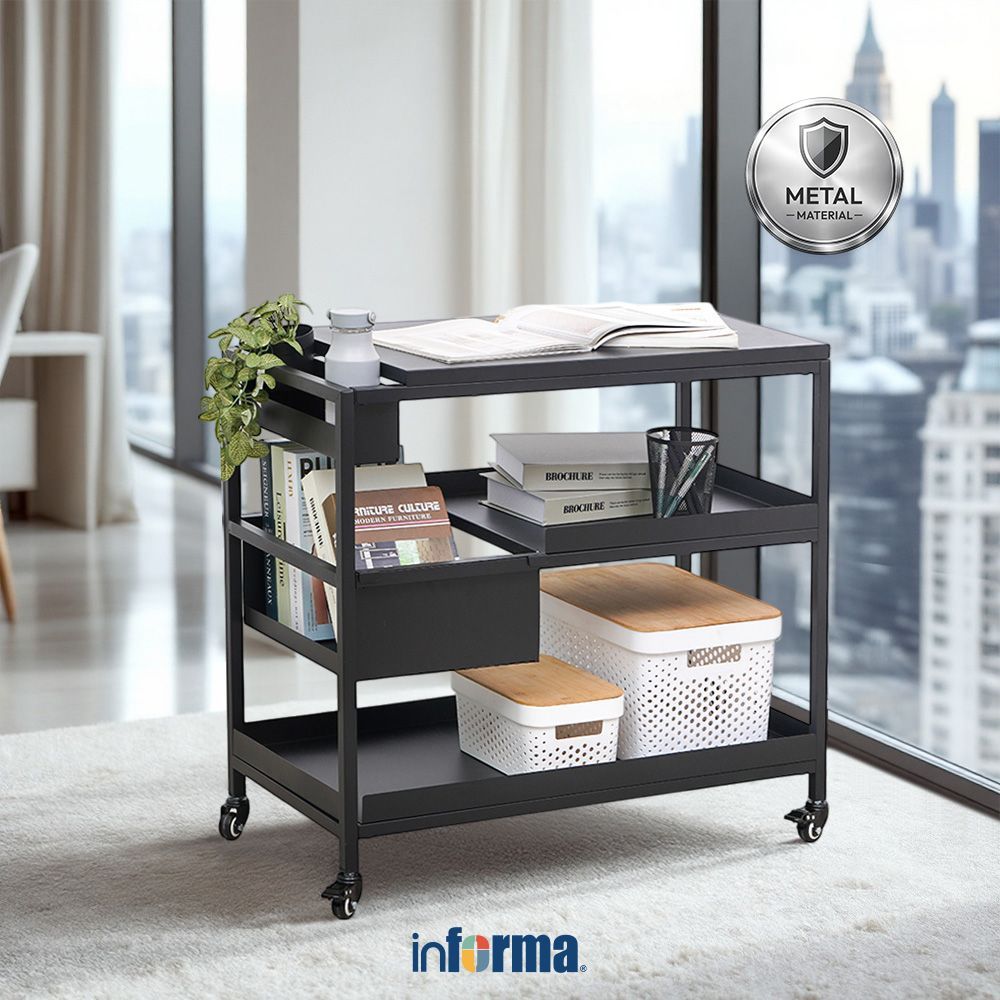 Informa Wilton Rak Penyimpanan 3 Tingkat - Putih Organizer Serbaguna Tempat Simpan Barang Multifungs