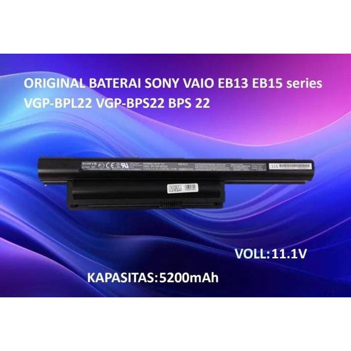 Baterai Batre Laptop Sony Vaio VGP BPS-22 VGP BPS-22A VGP BPL-22