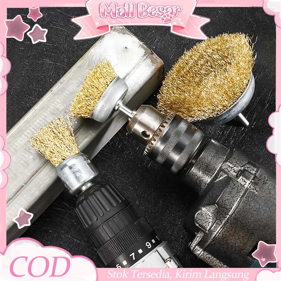Sikat Kawat Mini Set 9Pcs Mata Bor Sikat Untuk Mini Grinder Poles Karat Besi Tua