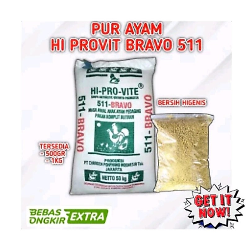 Pur Ayam 511 Bravo Pur ayam kiloan Pur ayam pedaging 500gr