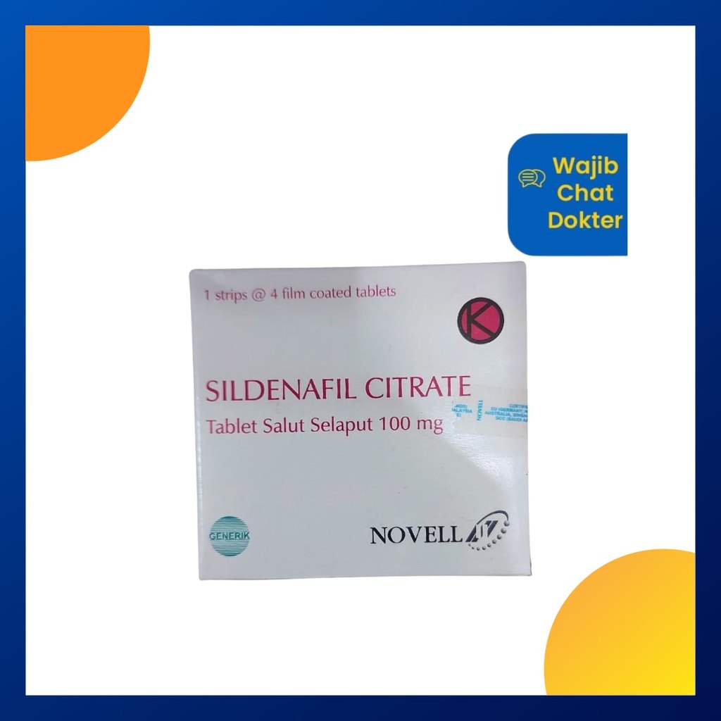 SILDENAFIL GENERIK_01 100 MG 1 STRIP @ 4 TABLET SALUT SELAPUT