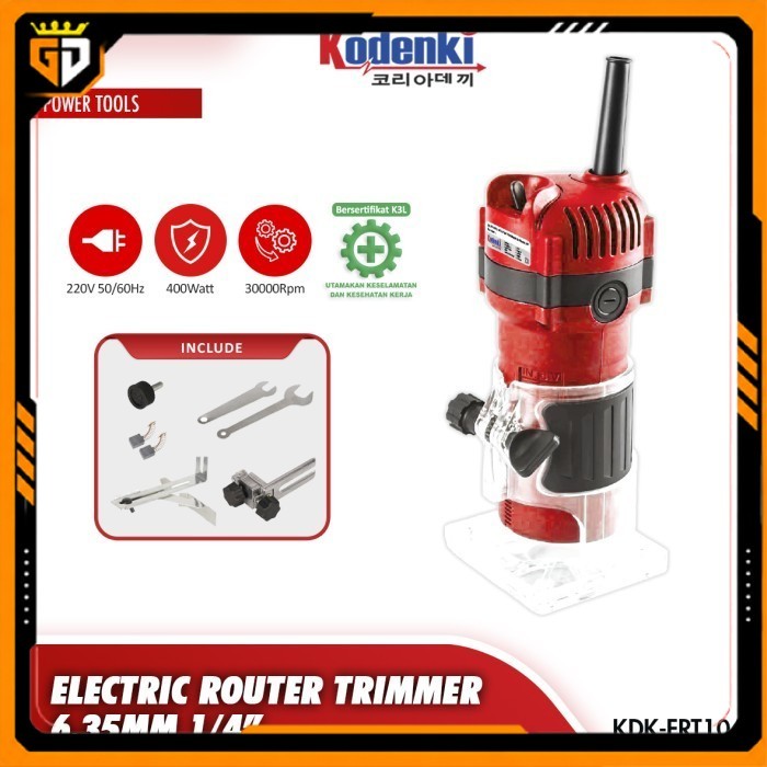 Mesin Router Profil Serut Kayu Electric 1/4 Inch - Hand Wood Trimmer Ukir Parut Perata Kusen Daun Pi