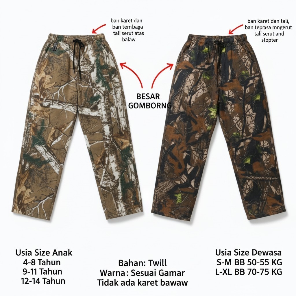Celana Kamuflase Camo Realtree Xtra Lightweight Pants  MultiCam Fleece Pants  Camo Realtree Timber B