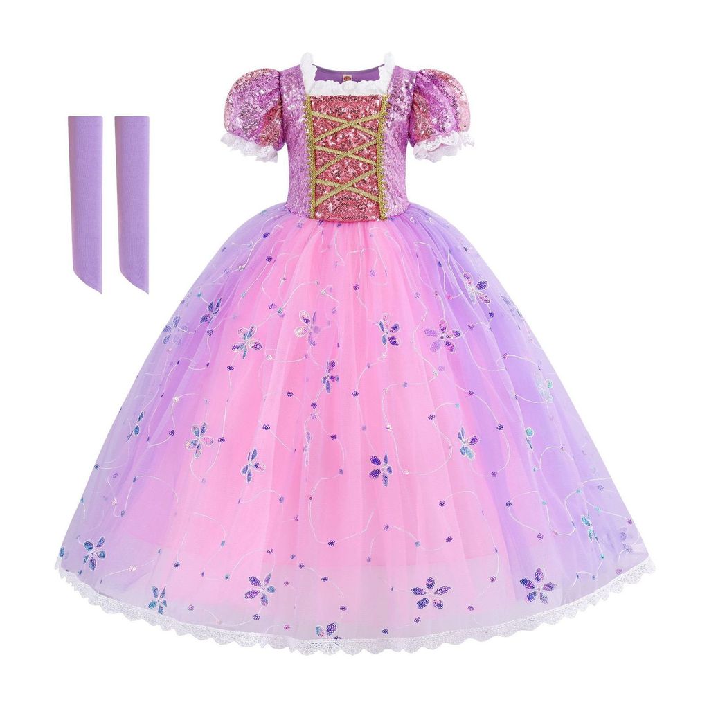 Baju Kostum Princess Rapunzel Ungu Putri Rambut Panjang Ungu Premium Pakaian Dress Rok Anak Perempua