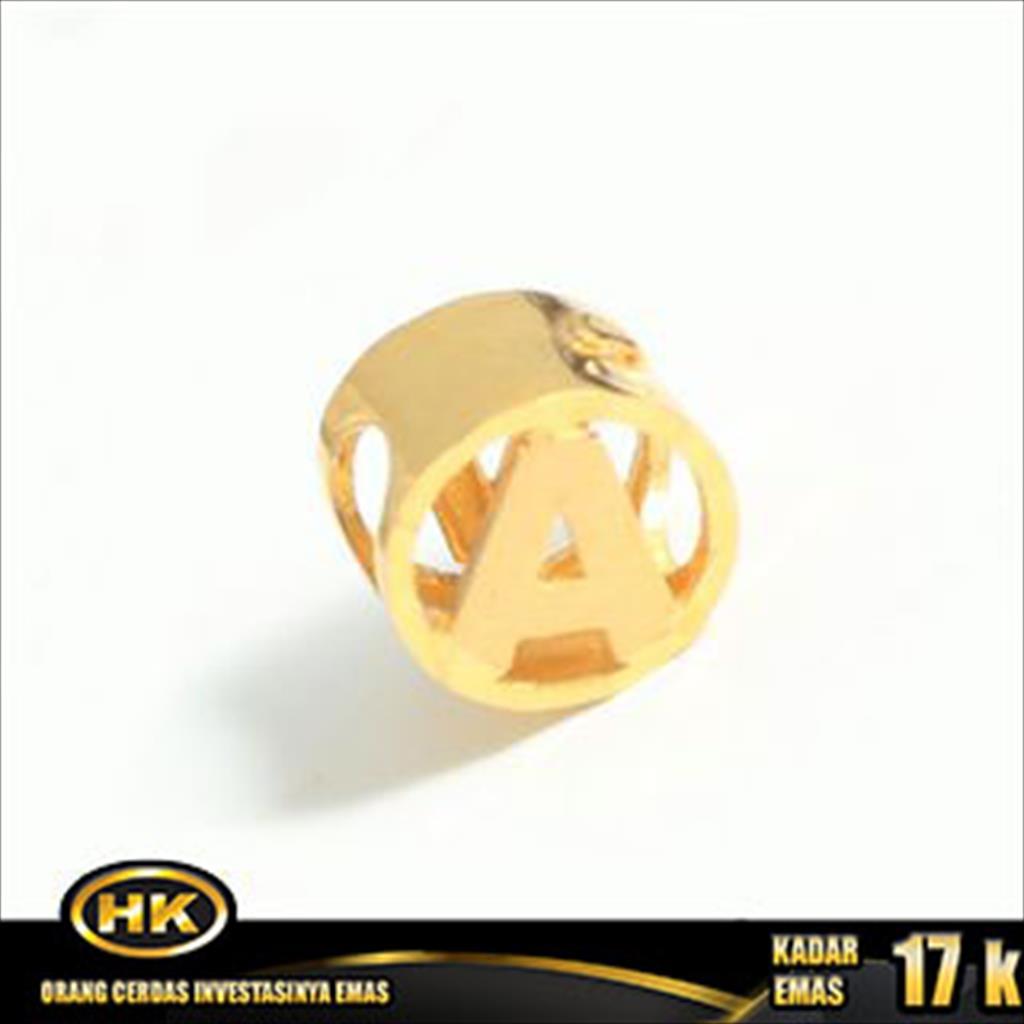 Liontin Emas 17K - Huruf A - HK Gold