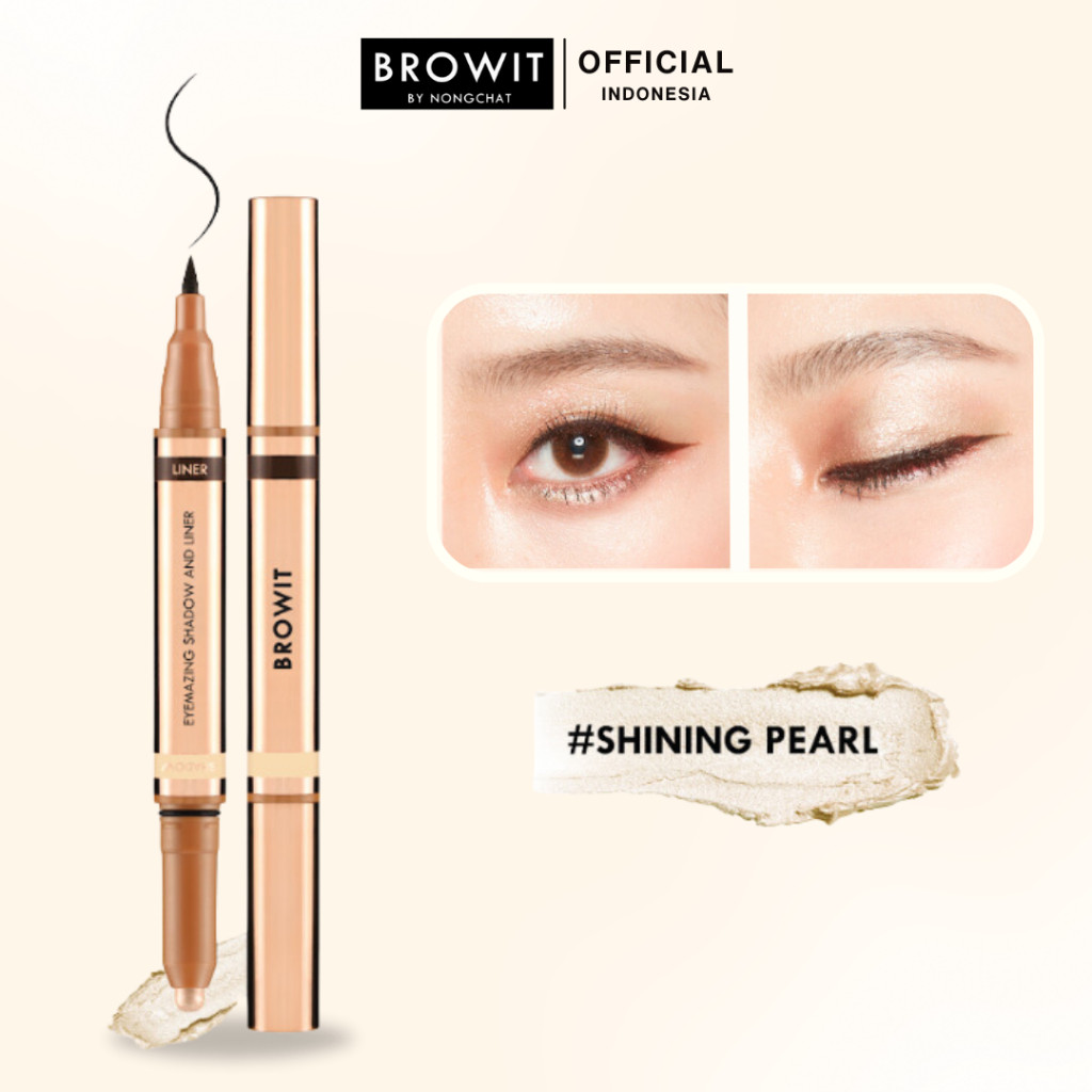 BROWIT BY NONGCHAT Eyemazing Shadow & Liner Eyeshadow Stick Eyeshadow Shimmer - Shining Pearl